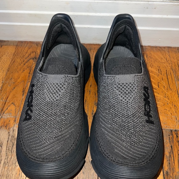 Hoka One Restore TC Black Women 8 Slip on Shoes Gray Black Mens 7 - Picture 1 of 7